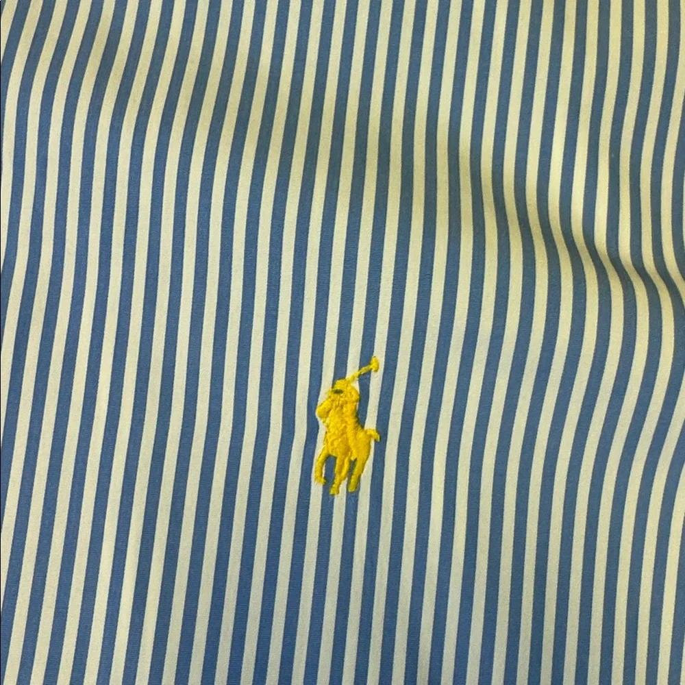 Polo Ralph Lauren mens XL classic fit blue stripe oxford button up casual shirt